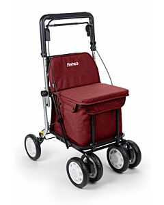 Lett900 rood voorkant impressie van het product, rollator boodschappentas