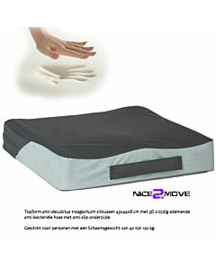 Topform anti-decubitus traagschuim kussen voor rolstoel en stoel