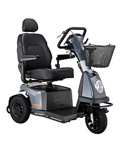 Excel Galaxy Plus EVO 3 Thunder Grey voorkant en linker zijkant scootmobiel