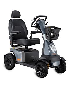 Excel Galaxy Plus EVO 4 Thunder Grey zij en voorkant scootmobiel 
