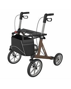Rollator Rehasense Explorer met ruime zit en geschikt voor rijden over oneffen paden, stoepen en terreinen