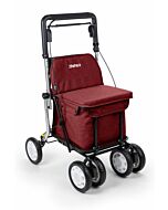 Lett900 rood voorkant impressie van het product, rollator boodschappentas